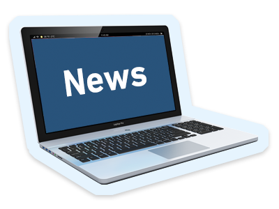A computer screen with the word news on it